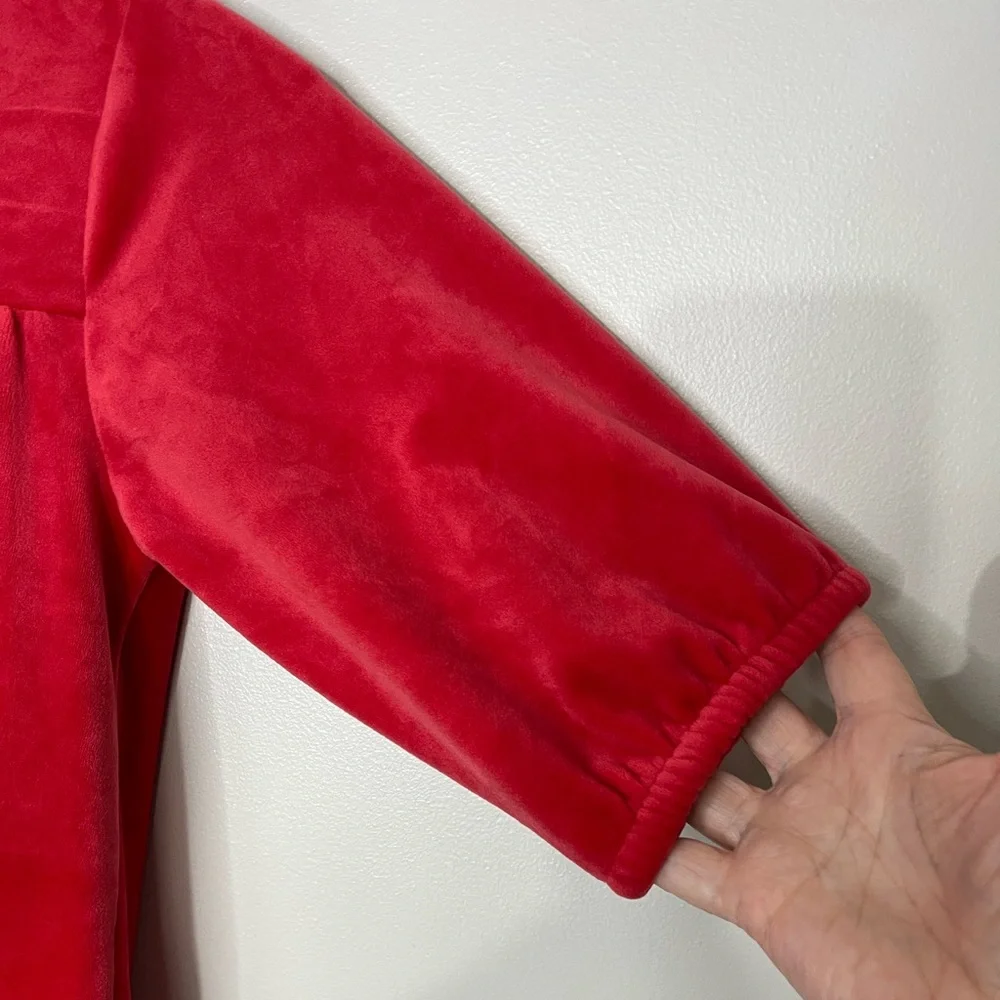 Hanna Andersson Red Short Sleeve Velour Tiered Dress Size 150 (12)